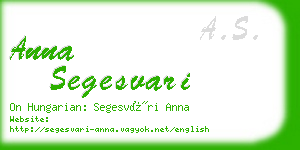 anna segesvari business card